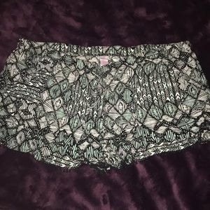 Shorts - Boho draw string teal Aztec shorts